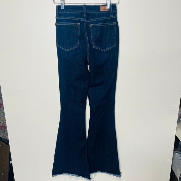 Judy Blue Flare Jeans Blue Sz 1/25 Raw Hem - Picture 7 of 8